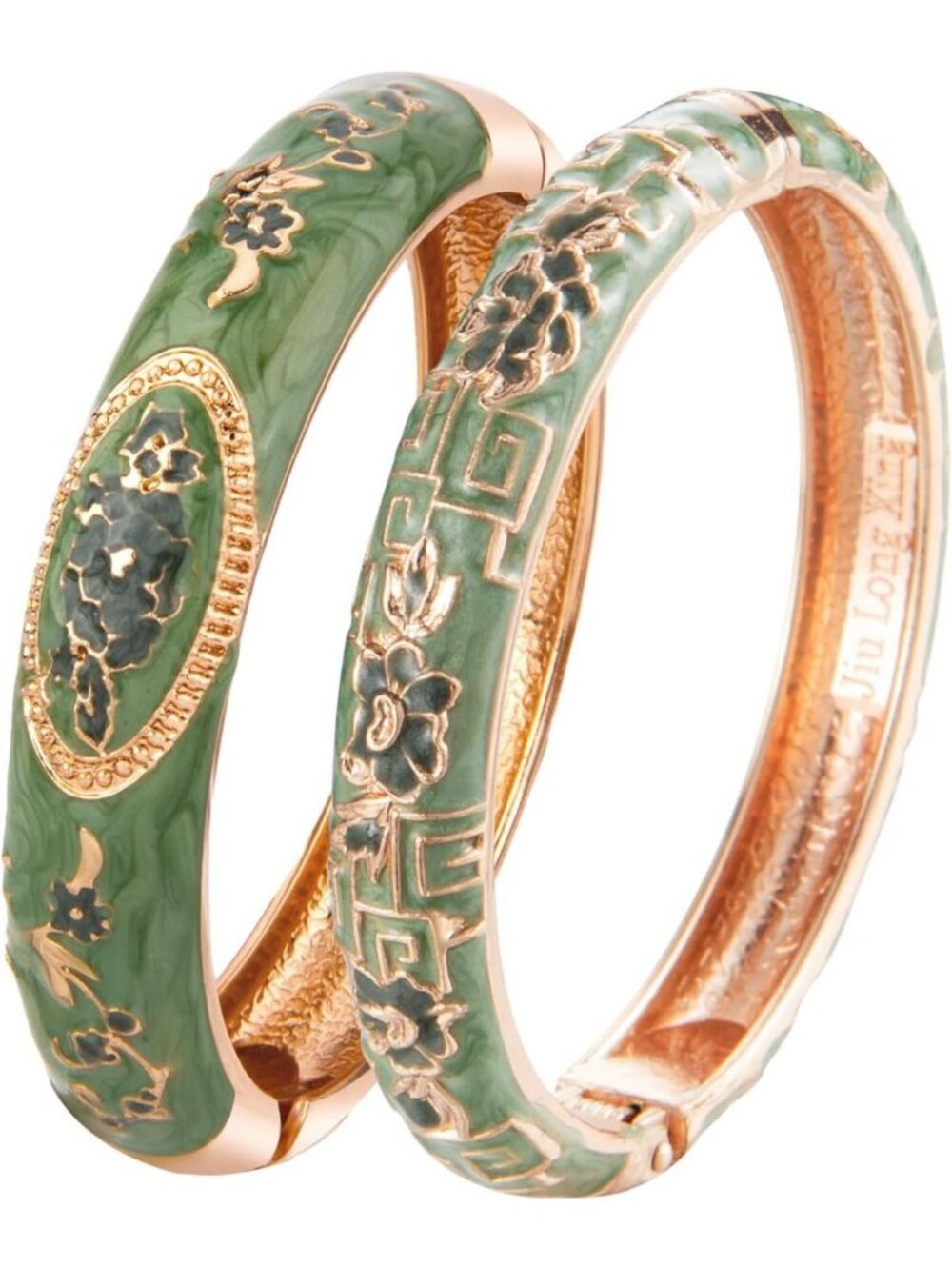 Colorful Cloisonne Bracelet - Fashionable Hinged Bangle with Blue Enamel Flower